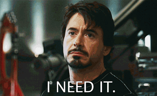 Robert Downey Jr. as Tony Stark saying I need it
