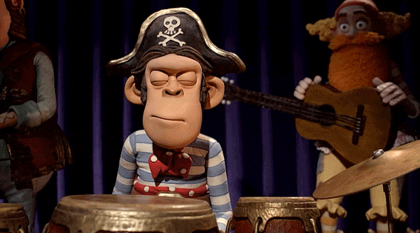 Monkey pirate drums unhappily