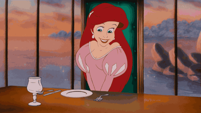 Image result for ariel eating gif