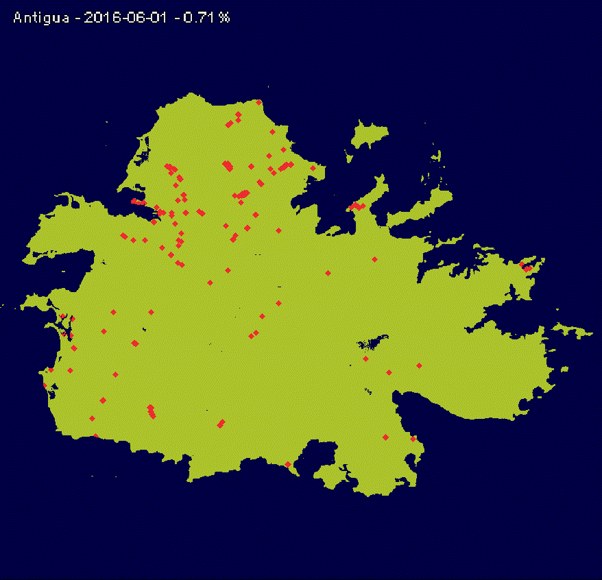 Antigua land use detection timeseries