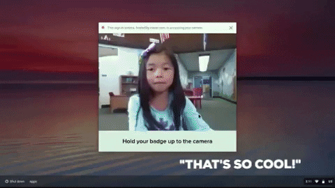 GIF showing a demo of a student logging in to Clever with a Badge