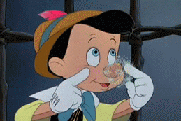 Gif of Pinocchio's nose growing-- phrases students say