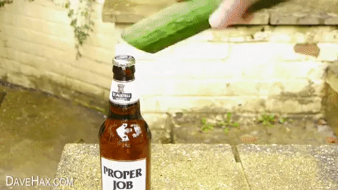 How to open beer with cucumber