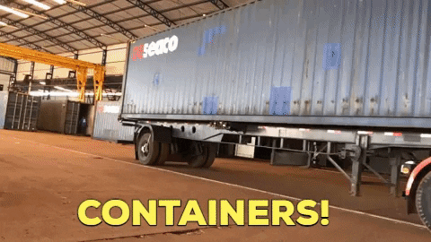 container on a truck
