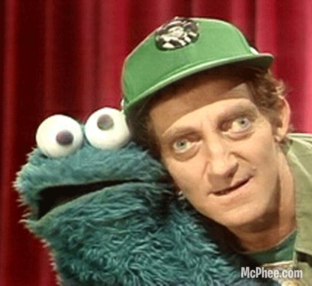 Image result for marty feldman with the cookie monster gif