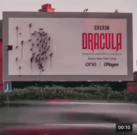 BBC Dracula billboard advertisement is next level in wow gifs