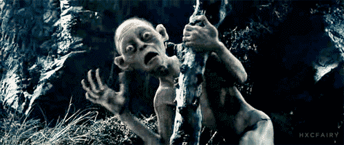 reaction the lord of the rings scared gollum no