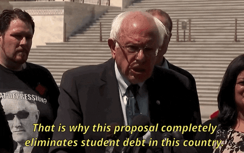 Bernie Sanders Student Debt GIF
