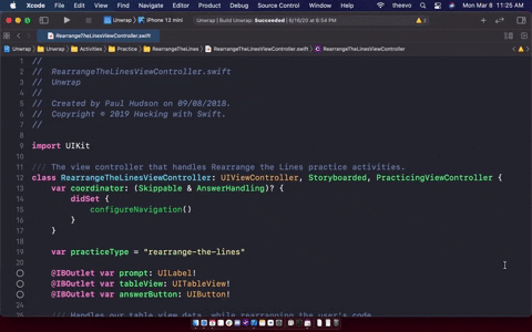 Demonstration of Open Quickly in new tab in Xcode