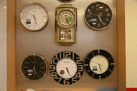 Ticking clocks.