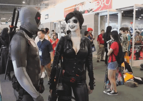 Accurate Deadpool Cosplay in funny gifs