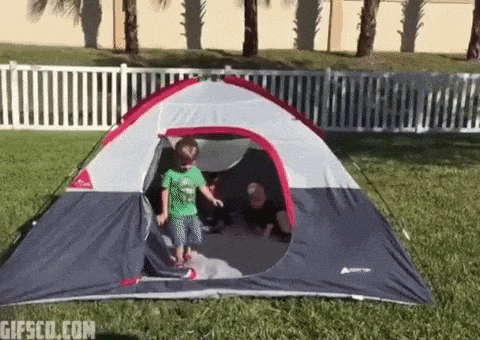 Leaving the tent in fail gifs