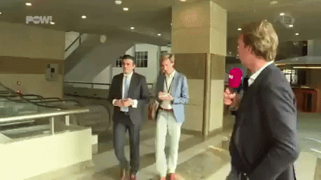 Man put sandwich in pocket for interview in funny gifs