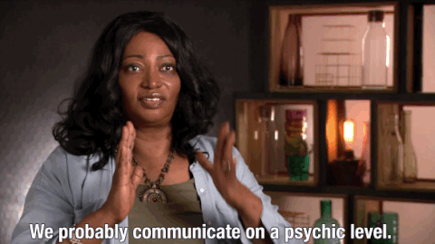 black woman saying we probably communicate on a psychic level