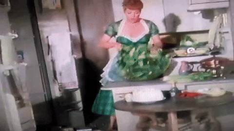 The Long Long Trailer Lucy in the kitchen trying to cook scene GIF