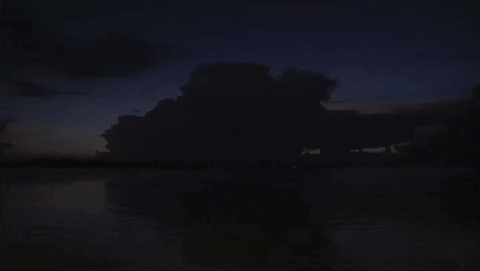 Animated gif describing llighting flashing near the horizon of the sea. I often ascribe emotional storms to physical ones. 