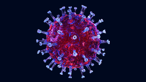 Animirani koronavirus pod mikroskopom 