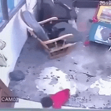 Cat saved the baby in wow gifs