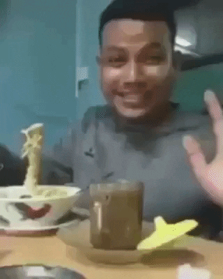 Eating noodles in funny gifs