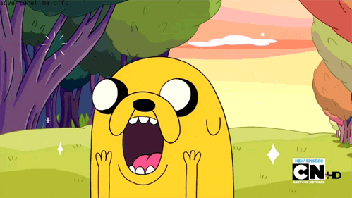 happy excited wow adventure time jake the dog