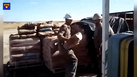 The cement bag prank in funny gifs