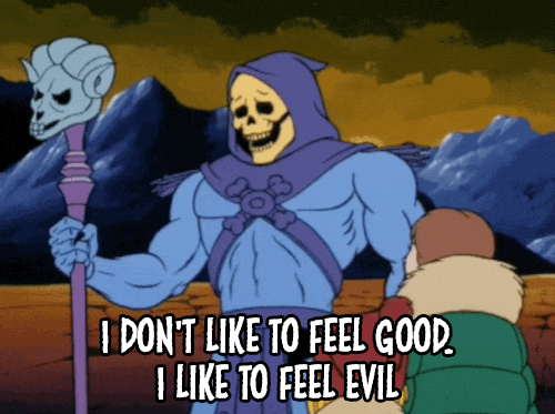 Skeletor triste Skeletor diciendo que no le gusta sentirse bien sino que le gusta sentirse malvado.- Blog Hola Telcel