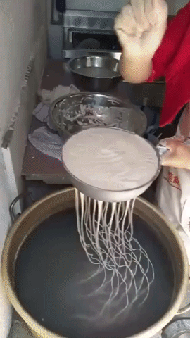 Long long noodles in funny gifs