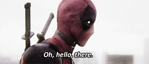 Image result for deadpool hello gif