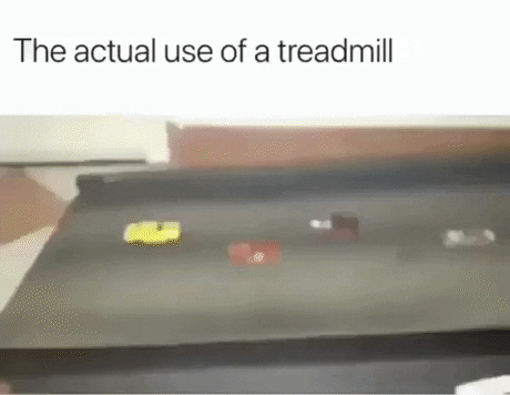 Actual use of tredmill in funny gifs