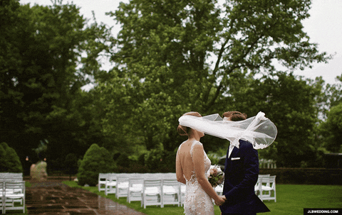 party cinemagraph wedding windy rainyday