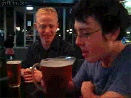  man beer drinking happy hour national beer day GIF