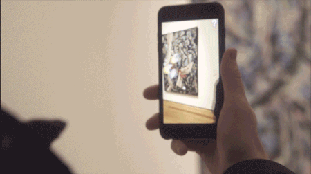 Un quadro di Pollock aumentato per la mostra MoMAR. Immagine da giphy