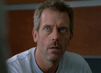 House MD (Hugh Laurie) looking from side to side