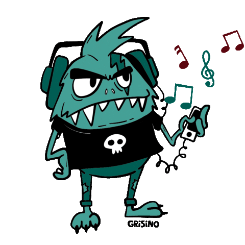 monster listening to music