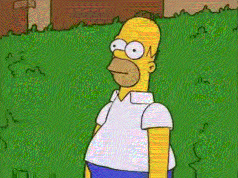 Homer Simpson sinking into the hedge meme