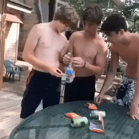 Boom goes the bottle in funny gifs