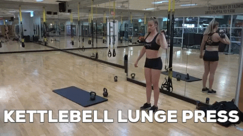 kettlebell lunge press