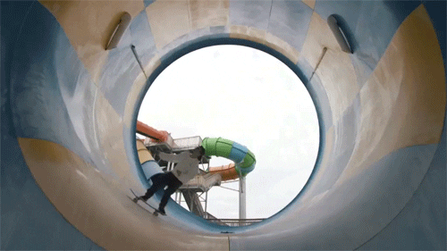 water slide with a loop