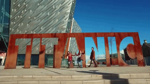 Walking #Belfast #Qub #Titanic GIF