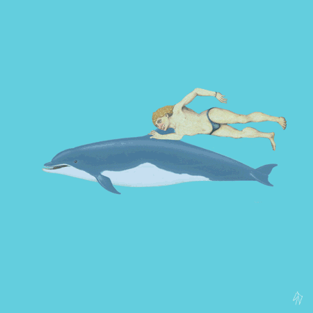 Boy on a dolphin gif