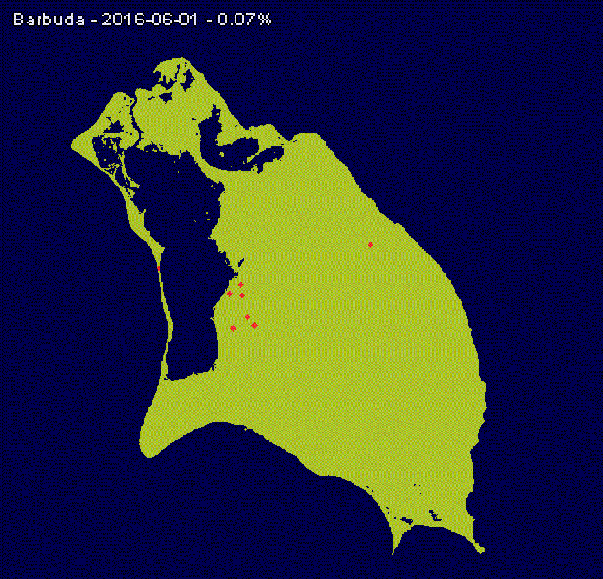 Barbuda land use detection timeseries