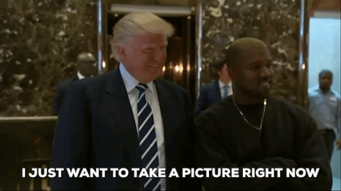Image result for kanye west and donald trump gif