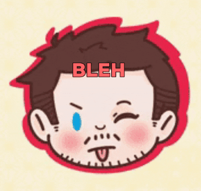Chibi Bucky Barnes face sticking his tongue out. Caption: Bleh!