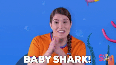 Gif of a woman dancing and saying "baby shark!" -- surprising teacher stories