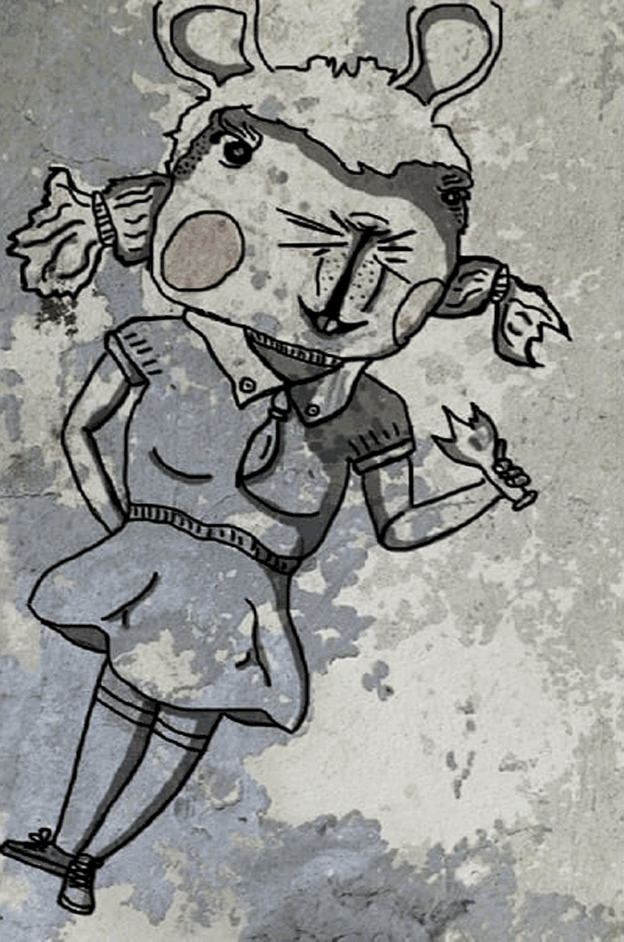 истории штукатурки, рисунки на обшарпанных стенах