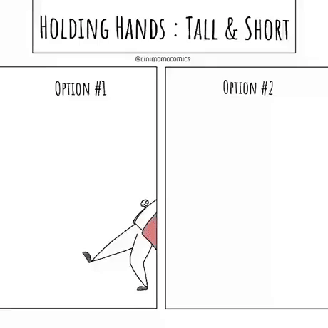 Holding hand short vs tall in funny gifs