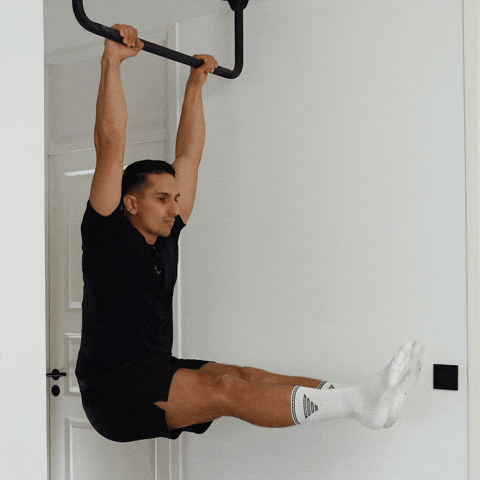 hanging l sit hold exercise demonstration