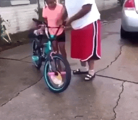 Riding kids bicycle in fail gifs