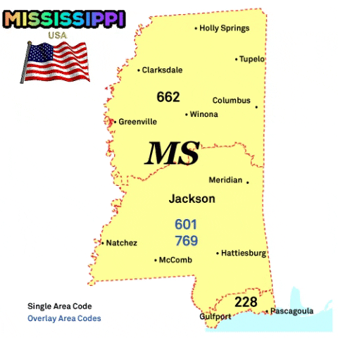 Mississippi Area Codes