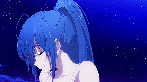 anime girl with blue hair gif